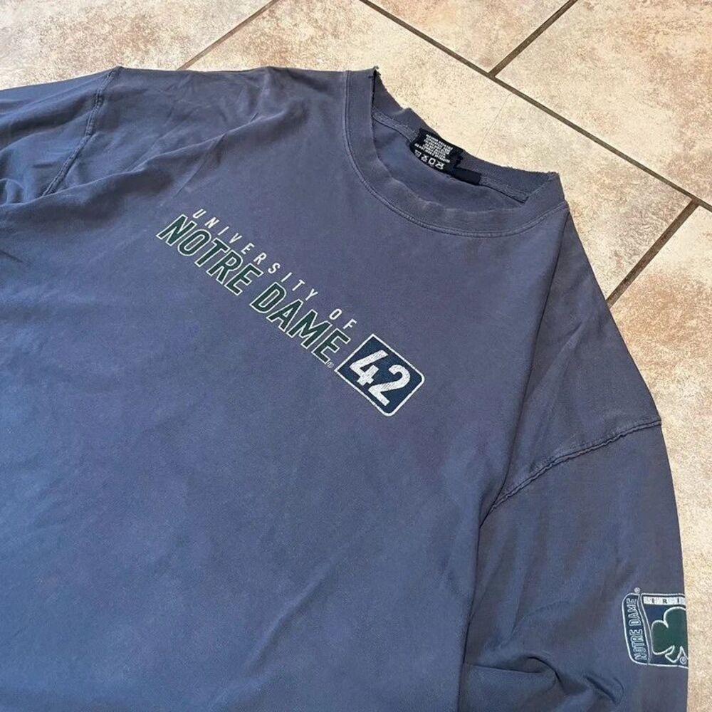 Vintage 90s JanSport Notre Dame Fighting Irish Thrashed Long Sleeve Shirt XL